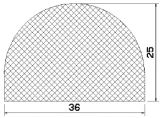 MZS 25451 - EPDM gumiprofilok - Félkör alakú, D-profilok