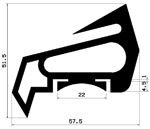 RT 0733 - EPDM gumiprofilok - Gördülő ajtó - ujjvédő profilok