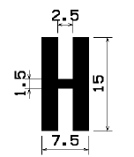 H 1395 - szilikon gumiprofilok - H alakú profilok
