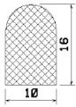 1B= 200 m MZS 25205 - EPDM-Schaumgummi-Profile - Halbrundprofile / D-Profile