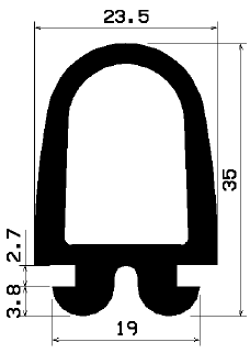 RT 0735 - EPDM rubber profiles - Sliding door – finger-guard profiles