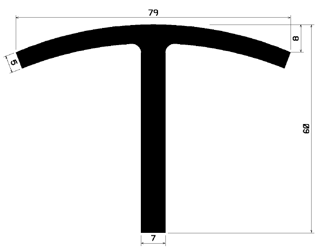 FA 0742 - gumiprofilok - Takaró és 'T' alakú profilok