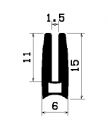 TU1- 0746 1B= 100 m - EPDM-Gummi -Profile - U-Profile