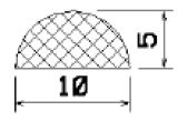 MZS 25229 - EPDM szivacs gumiprofilok - Félkör alakú, D-profilok