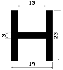 H 0535 - EPDM gumiprofilok - H alakú profilok