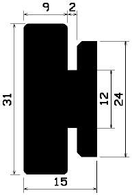 H 0488 - EPDM gumiprofilok - H alakú profilok
