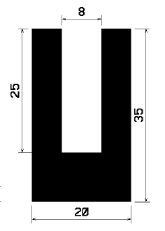 TU1- 0851 - szilikon gumiprofilok - U alakú profilok