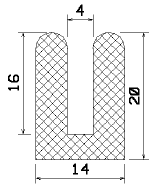 MZS 25230 - szivacs gumiprofilok - U alakú profilok