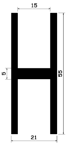 H 0853 - EPDM gumiprofilok - H alakú profilok H 0853 - EPDM gumiprofilok - H alakú profilok