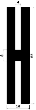 H 0601 - EPDM gumiprofilok - H alakú profilok