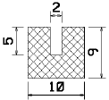 MZS 25236 - szivacs gumiprofilok - U alakú profilok