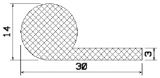 MZS 25241 - szivacs gumiprofilok - Lobogó vagy 'P' alakú profilok