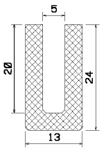 MZS 25256 - szivacs gumiprofilok - U alakú profilok