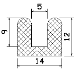 MZS 25257 - szivacs gumiprofilok - U alakú profilok