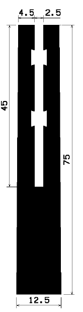 - TU1- 0909 1B= 25 m - gumi profilok - 100 méter alatt - U alakú profilok