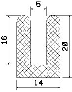 MZS 25262 - szivacs gumiprofilok - U alakú profilok
