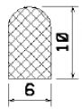 1B= 100 m MZS 25261 - EPDM gumiprofilok - Félkör alakú, D-profilok