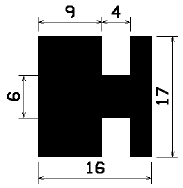 H 0874 - EPDM gumiprofilok - H alakú profilok