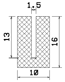 MZS - 25271 - szivacs gumiprofilok - U alakú profilok