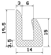 MZS 25275 - szivacs gumiprofilok - U alakú profilok