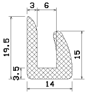 MZS 25275 - szivacs gumiprofilok - U alakú profilok MZS 25275 - szivacs gumiprofilok - U alakú profilok