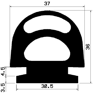 RT 0994 - EPDM gumiprofilok - Gördülő ajtó - ujjvédő profilok