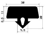 AU 0319 1B= 100 m - EPDM profiles - Spacer and bumper profiles