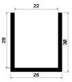 - TU1- 1045 1B= 25 m - EPDM-Gummi -Profile - U-Profile