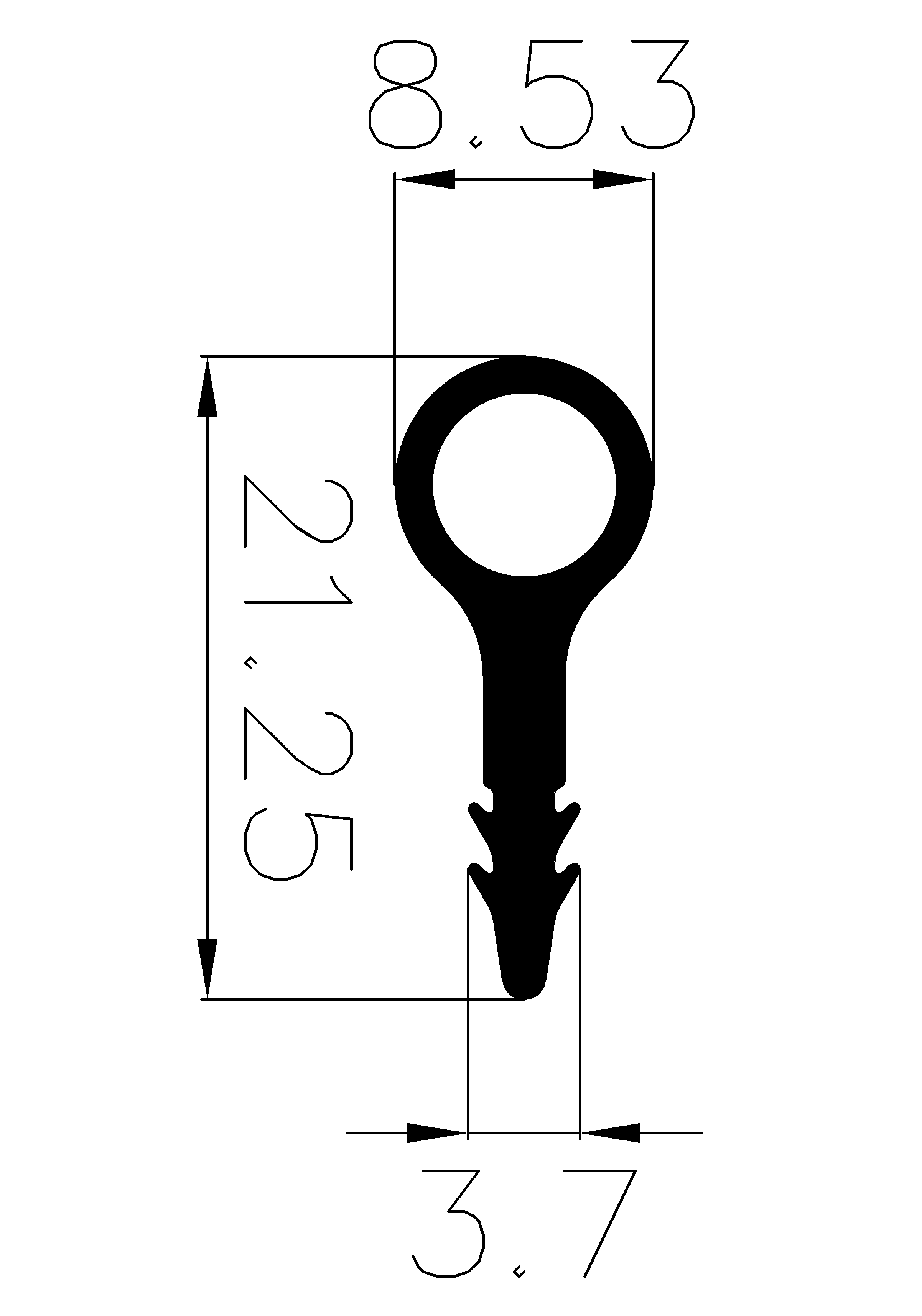 3450360KG - EPDM rubber profiles - Sliding door – finger-guard profiles