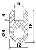 MZS 25301 - szivacs gumiprofilok - U alakú profilok