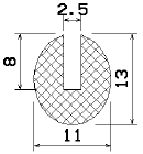 MZS 25305 - szivacs gumiprofilok - U alakú profilok