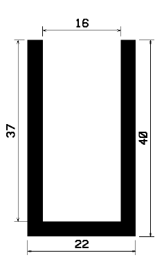 TU1- 1068 - gumiprofilok - U alakú profilok