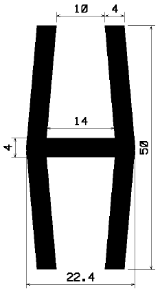 H 1069 - EPDM gumiprofilok - H alakú profilok