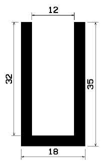 TU1- 1064 - gumiprofilok - U alakú profilok