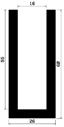 TU1- 1067 - gumiprofilok - U alakú profilok