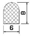 1B= 100 m MZS 25315 - EPDM gumiprofilok - Félkör alakú, D-profilok