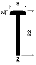 T 1085 - gumiprofilok - Takaró és 'T' alakú profilok