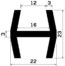 H 1091 - EPDM gumiprofilok - H alakú profilok