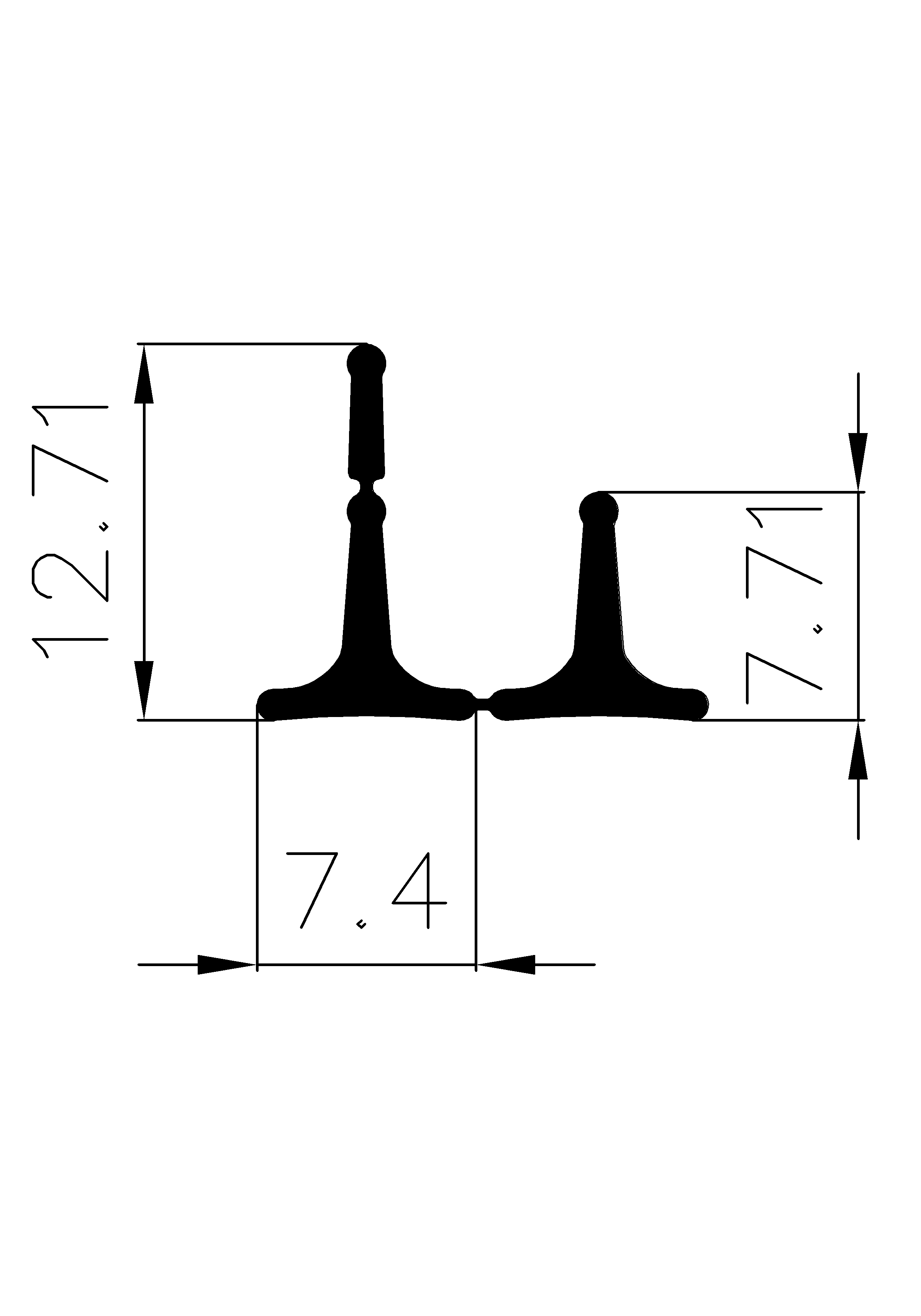 3610370KG - EPDM Gummi-Profile - Abdeckung und T-Profile