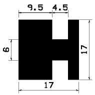 H 1095 - EPDM gumiprofilok - H alakú profilok