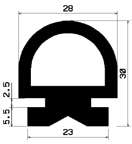 RT 0591 - EPDM gumiprofilok - Gördülő ajtó - ujjvédő profilok