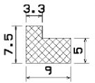 MZS 25331 - szivacs gumi profilok - Szögalakú profil / L-profil