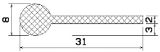 MZS 25329 - sponge profiles - Flag or 'P' profiles