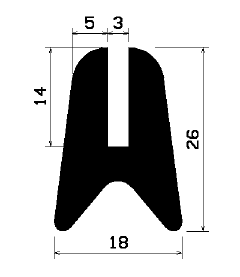 TU1- 1109 - szilikon gumiprofilok - U alakú profilok TU1- 1109 - szilikon gumiprofilok - U alakú profilok