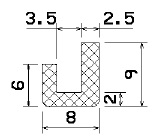 MZS 25340 - szivacs gumiprofilok - U alakú profilok