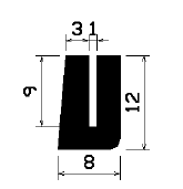 TU1- 1182 - szilikon gumiprofilok - U alakú profilok