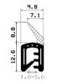 SD-0088 min. 200 m! - coextrudált fémbetéttel - Élvédő profilok