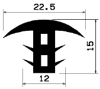 FA 1221 1B= 25 m - rubber profile under 100 m - Cover and T-profiles