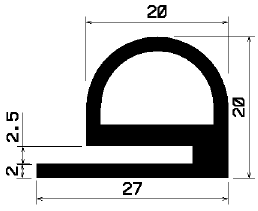 RT 1227 - szilikon gumiprofilok - Gördülő ajtó - ujjvédő profilok
