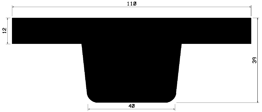 T 1224 - gumiprofilok - Takaró és 'T' alakú profilok